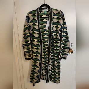 Geometric Patterned Long Coat